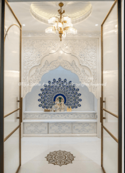 Simple Marble Mandir Design That Follows Vastu principles Without The Clutter